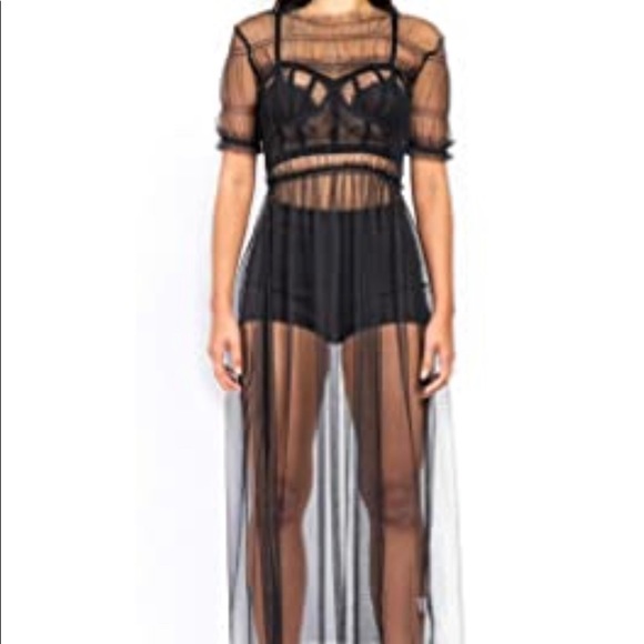 Women Mesh Sheer Dress - Picture 4 of 7